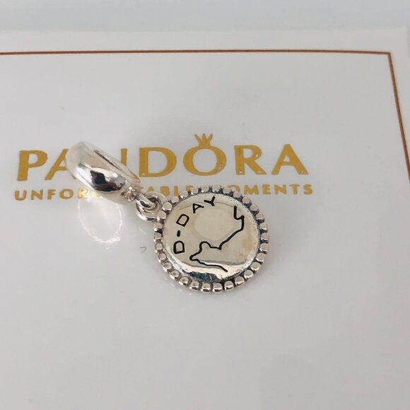✨🔥Pandora Dangle D-Day Normandy Landings Personalised Charm Map Charm - Picture 4 of 4